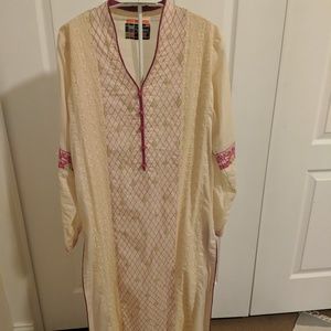 Pareesa Pakistani Indian Cotton Lawn Shirt Kurta M